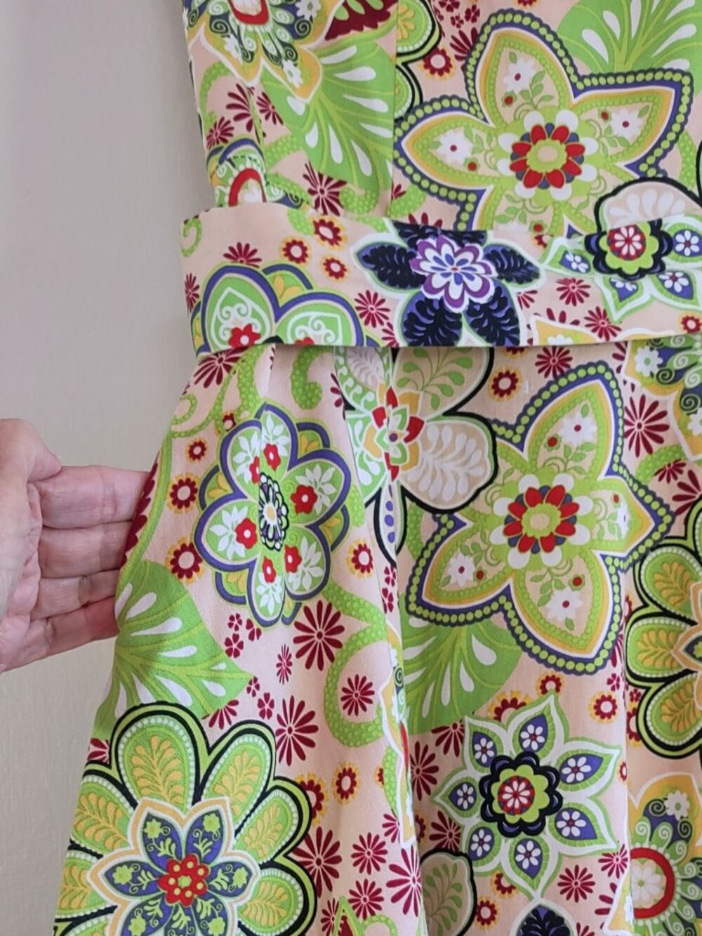 Pukavt Floral Dress Fit & Flare Sz XSmall 'Flower Power' Mod Indie Retro Hippie - Picture 8 of 11